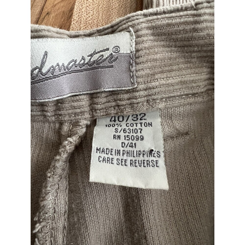 Vintage Men's 100% Cotton Corduroy Flat Front Pants Tan Khaki 40 x 32 - Picture 7 of 8